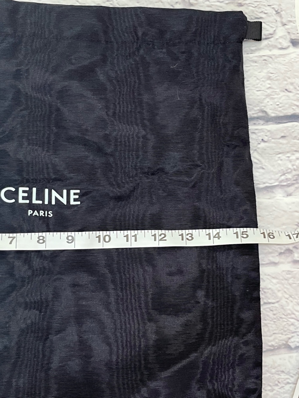 Celine Paris Black taffeta Dust Bag with White Logo and lining - Picture 3 of 5